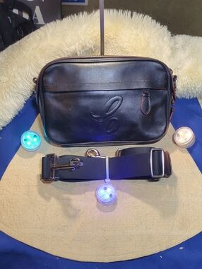 Coach Black Leather Interior Studded Top Trim NWOT Detachable Straps $175